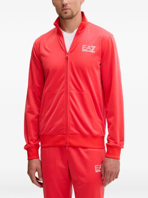 Ea7 Emporio Armani pull zippé à logo imprimé
