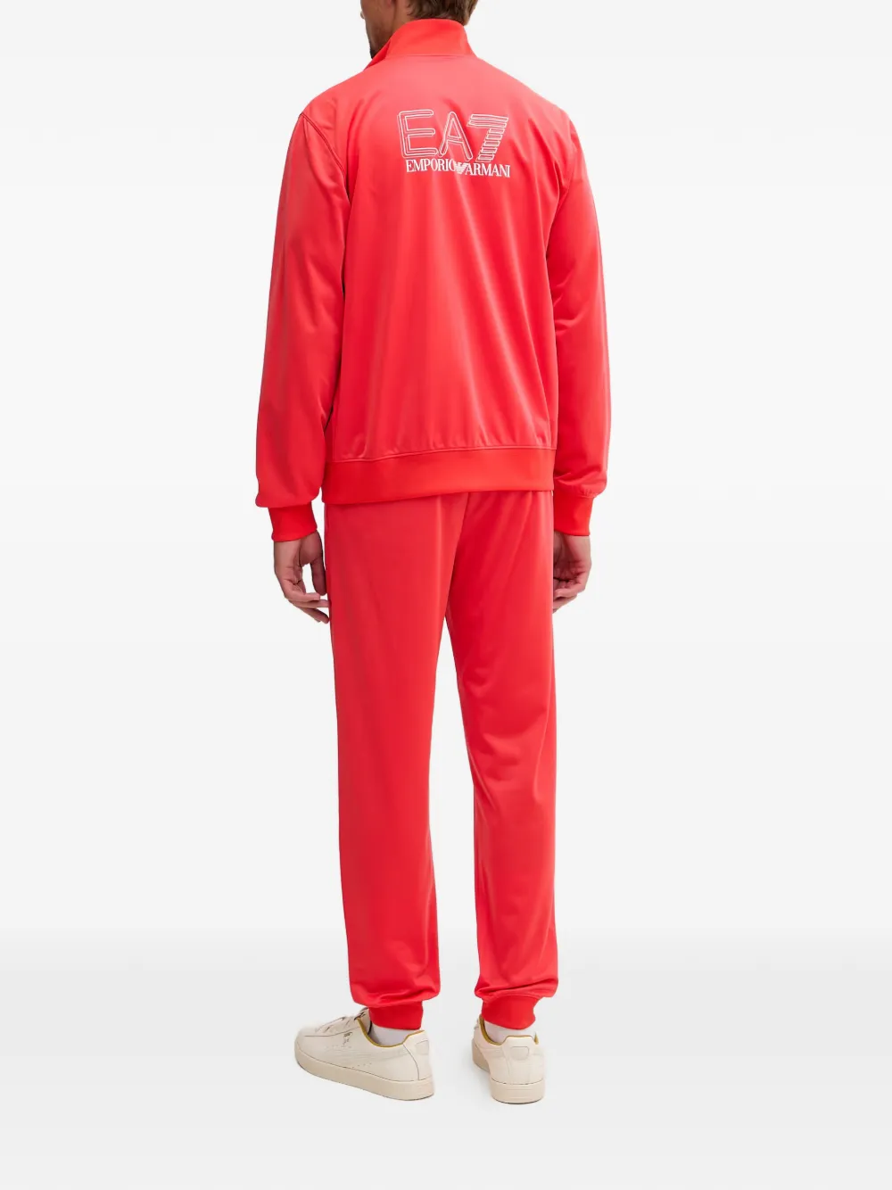 Ea7 Emporio Armani Trui met logo-print en rits Rood