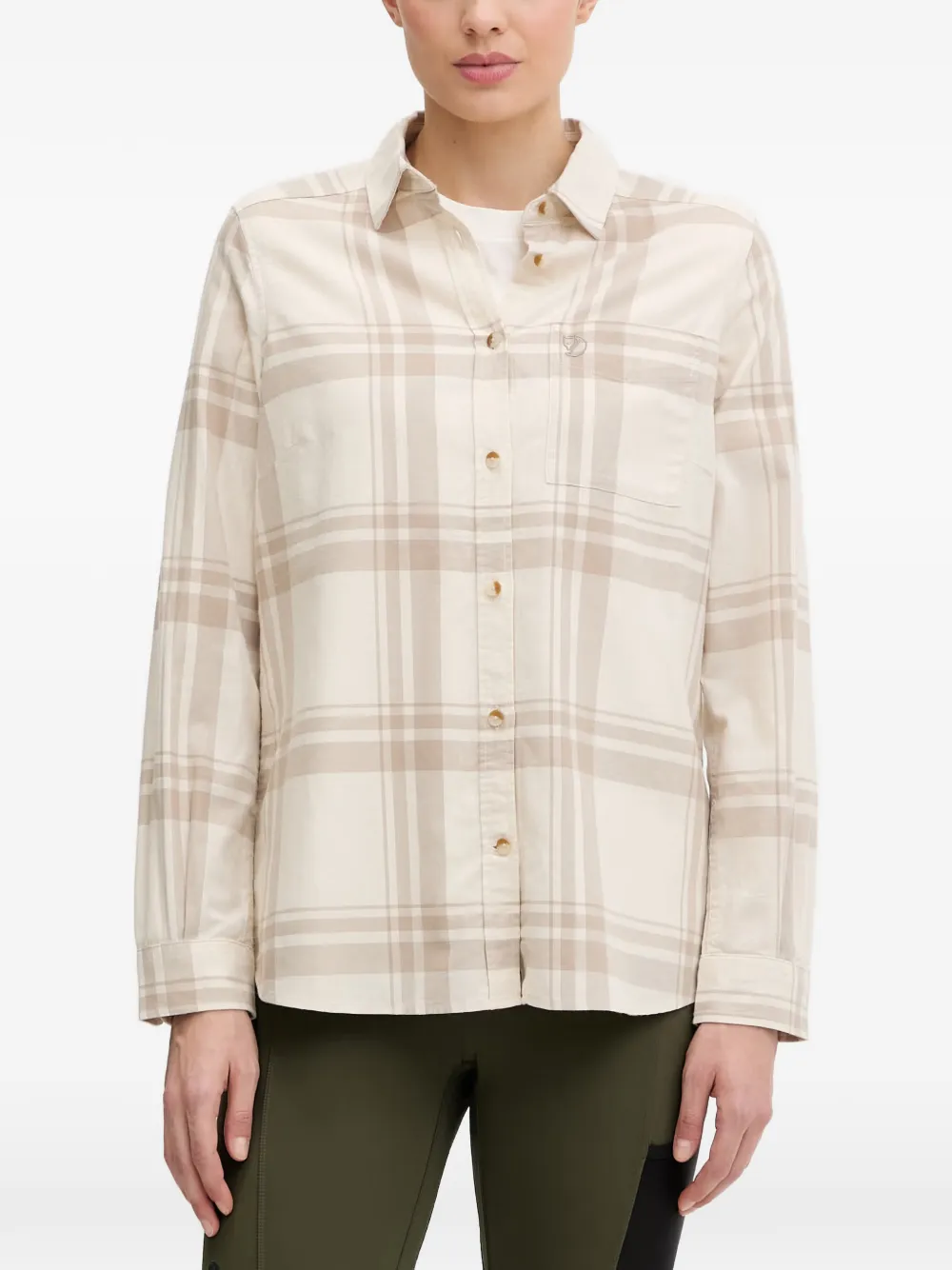 Fjällräven Övik Lite check-pattern shirt - Nude