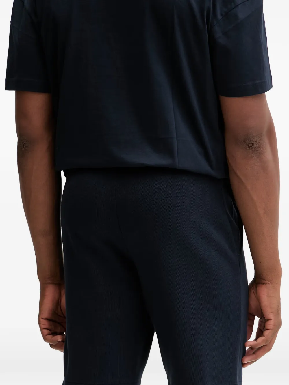 Ea7 Emporio Armani Shorts met logopatch en trekkoord Blauw