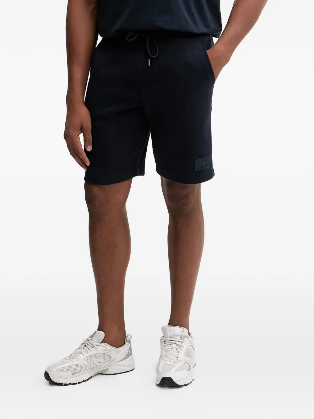 Ea7 Emporio Armani logo-patch drawstring shorts - Blu