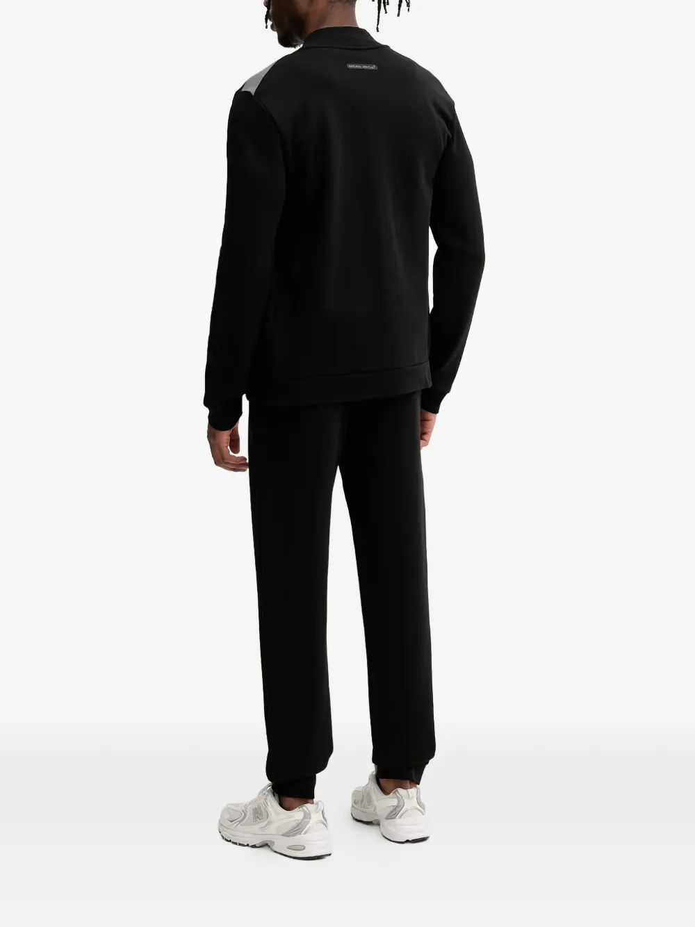 Ea7 Emporio Armani Trui met logo-print en rits Zwart