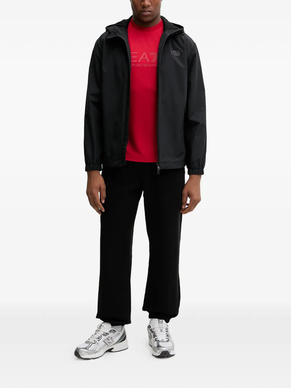 Ea7 Emporio Armani T-shirt met logoprint Rood