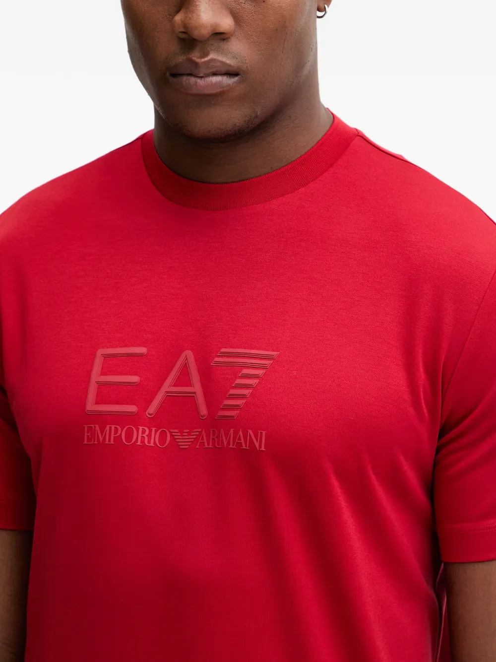 Ea7 Emporio Armani T-shirt met logoprint Rood