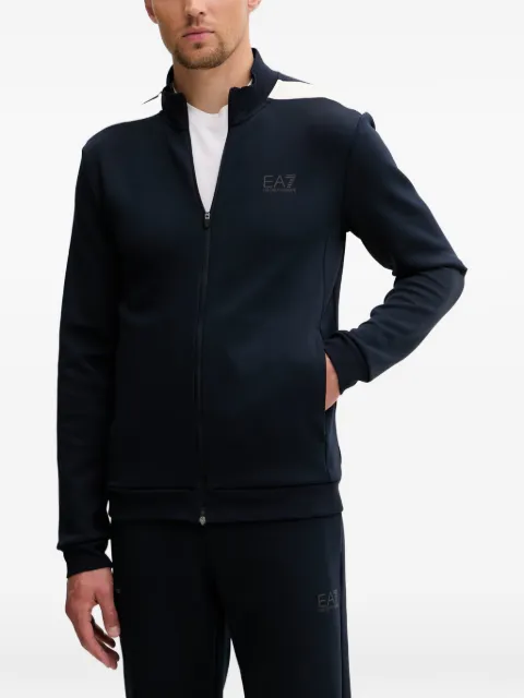 Ea7 Emporio Armani logo-print zip-up sweater