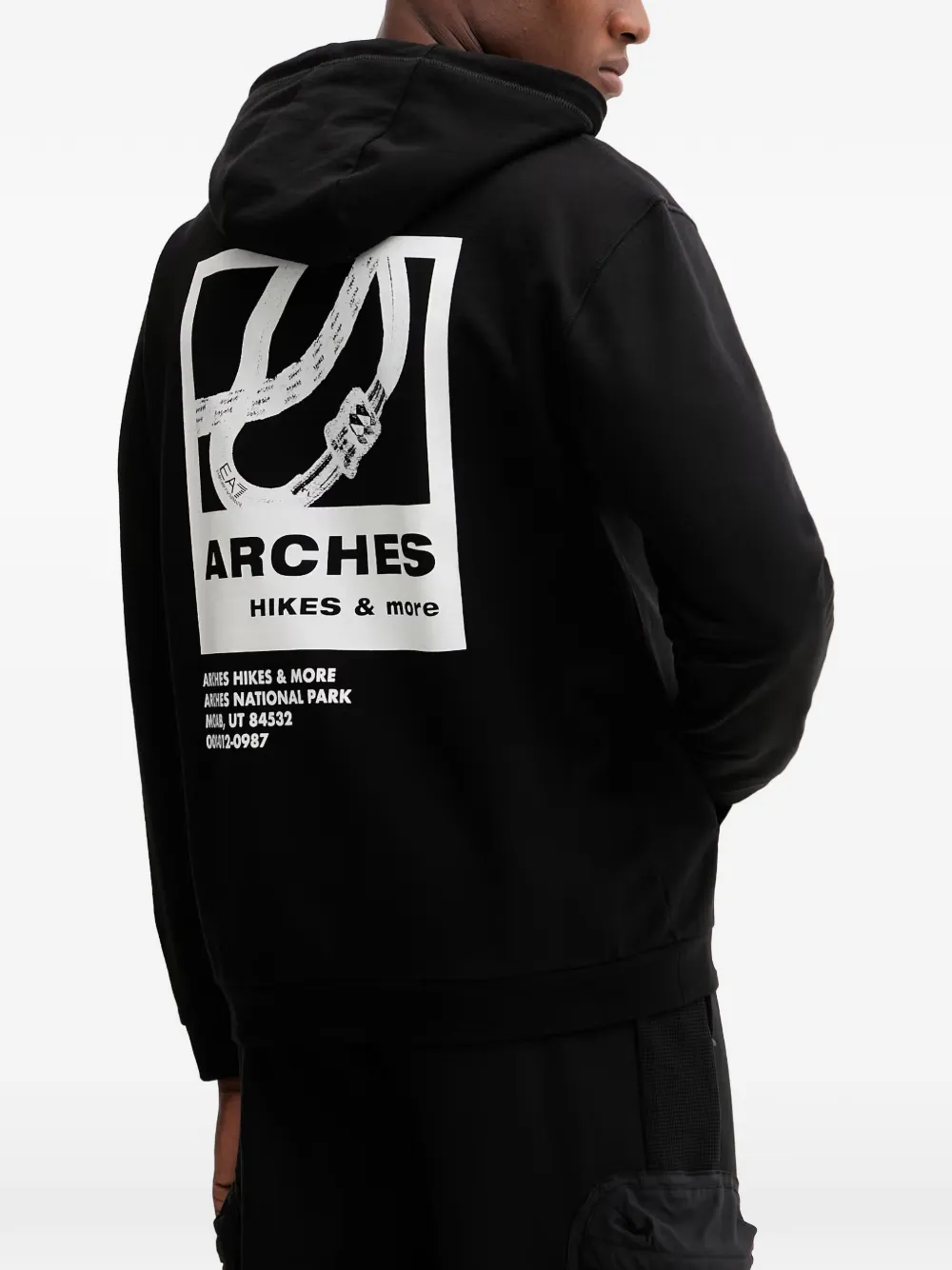 Ea7 Emporio Armani Hoodie met print Zwart