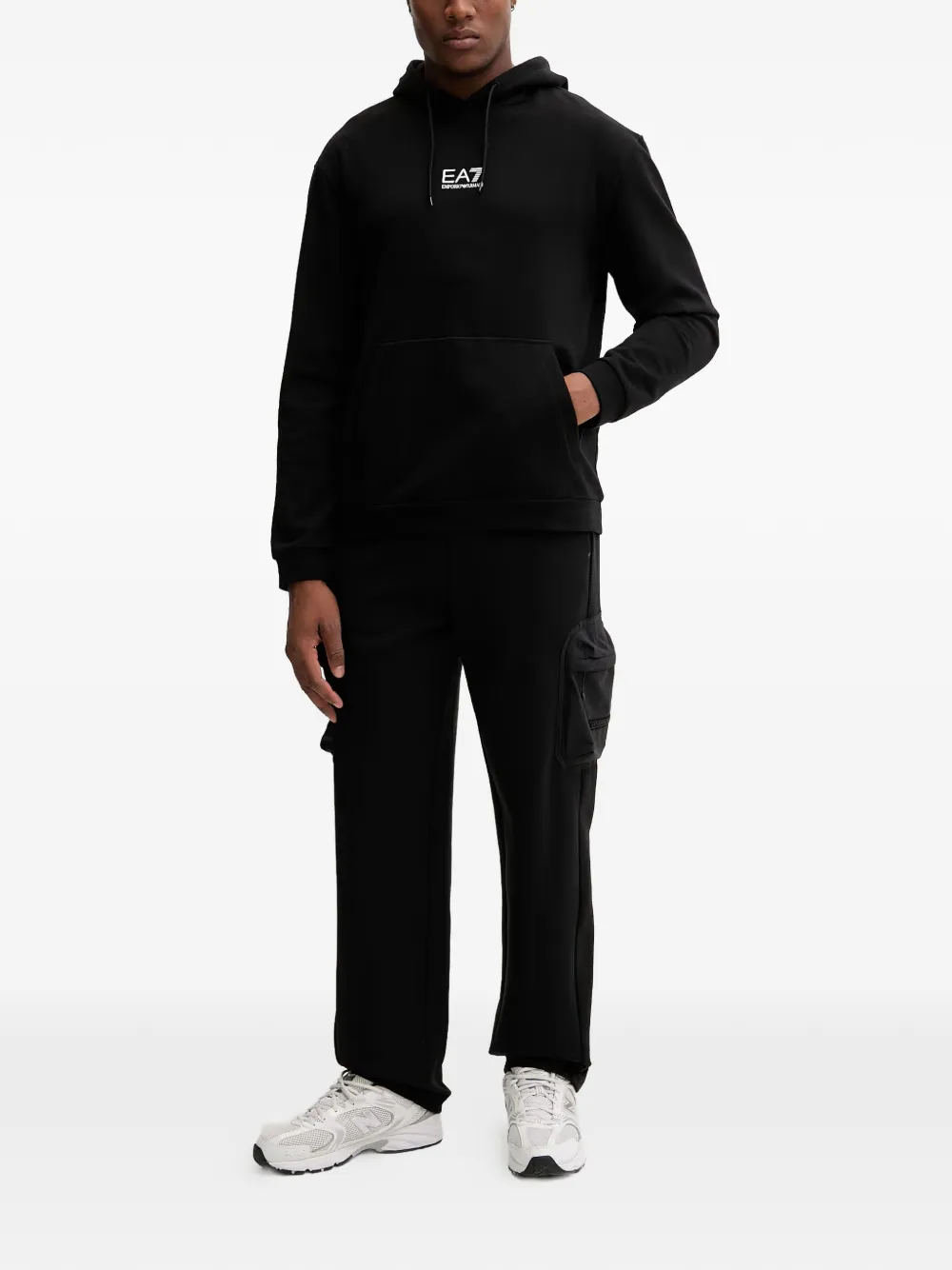 Ea7 Emporio Armani Hoodie met print Zwart