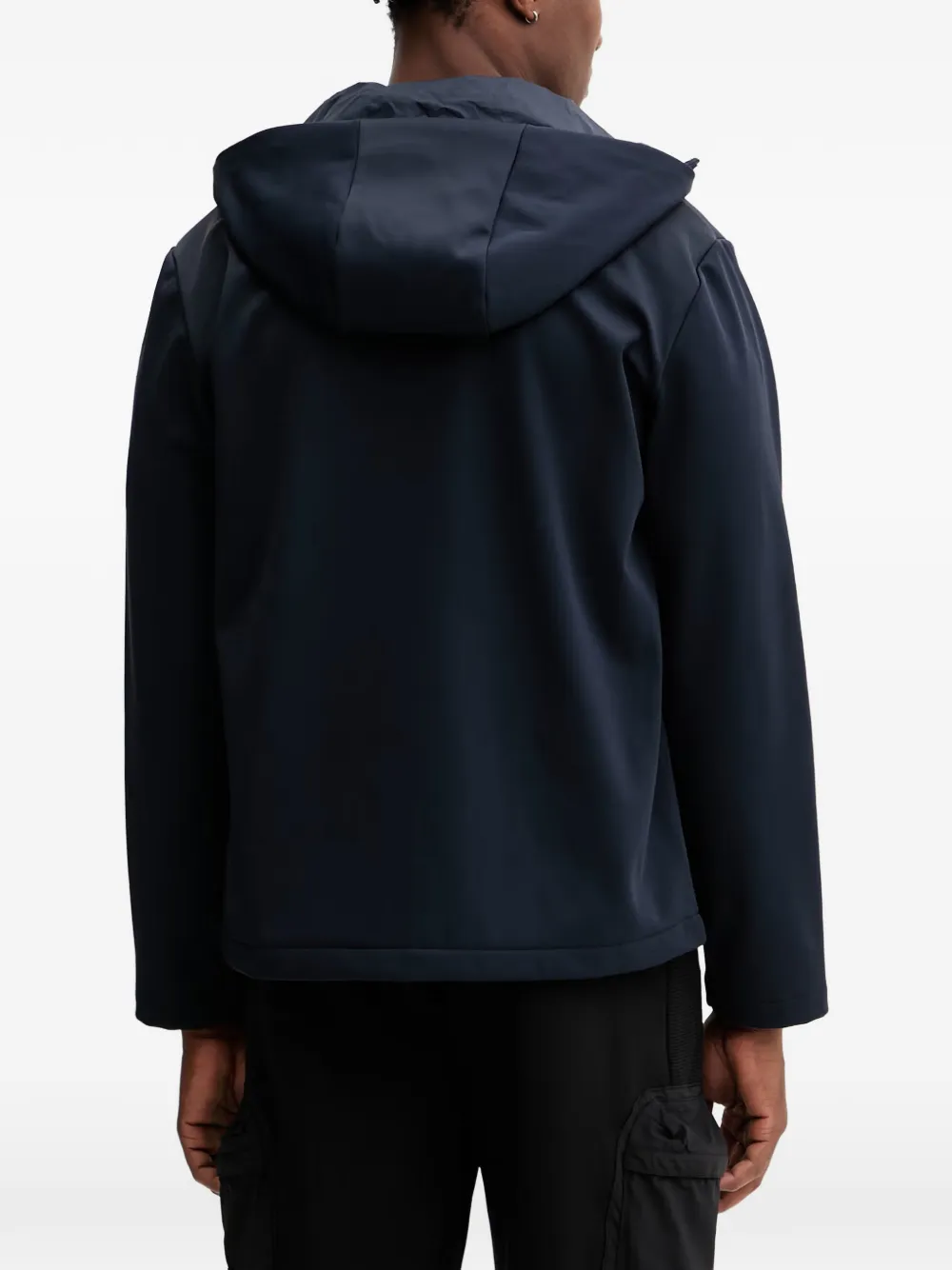 Ea7 Emporio Armani Jack met capuchon en logopatch Blauw