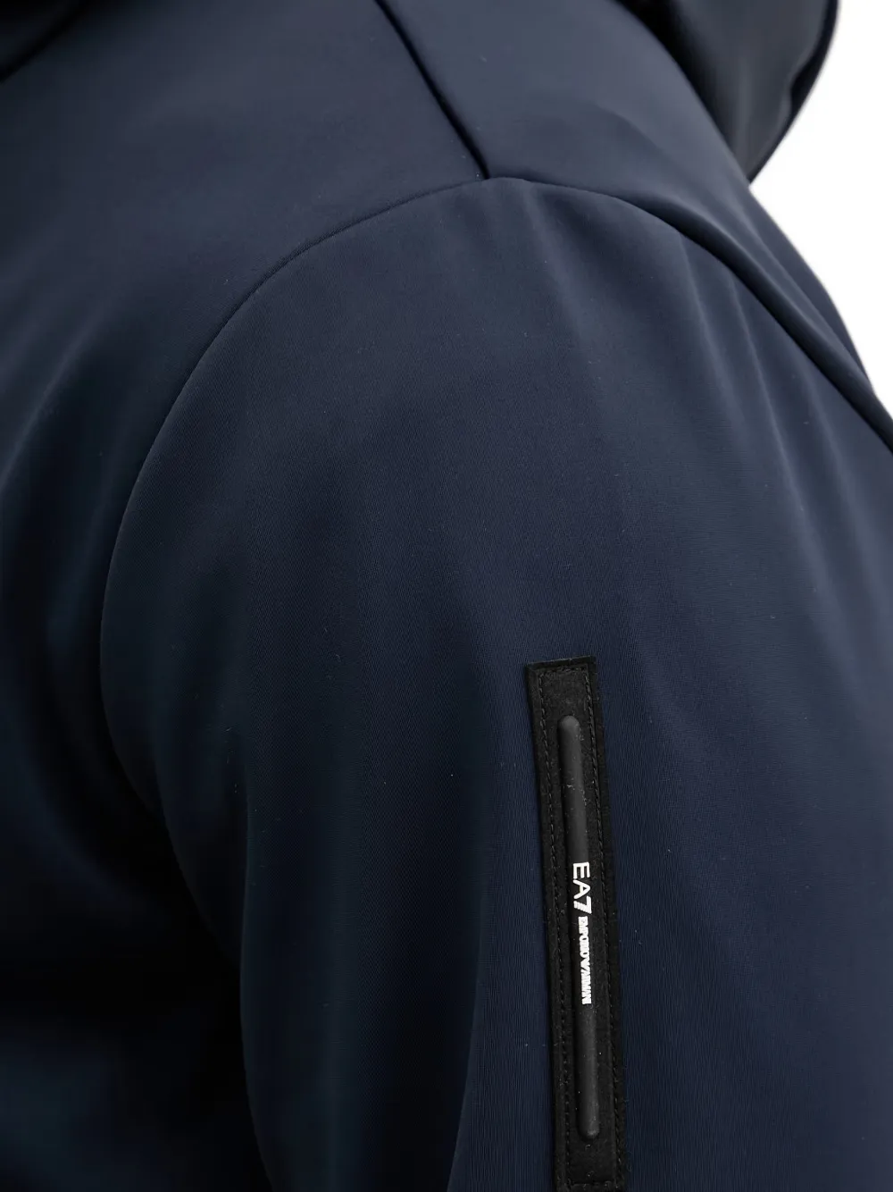Ea7 Emporio Armani Jack met capuchon en logopatch Blauw