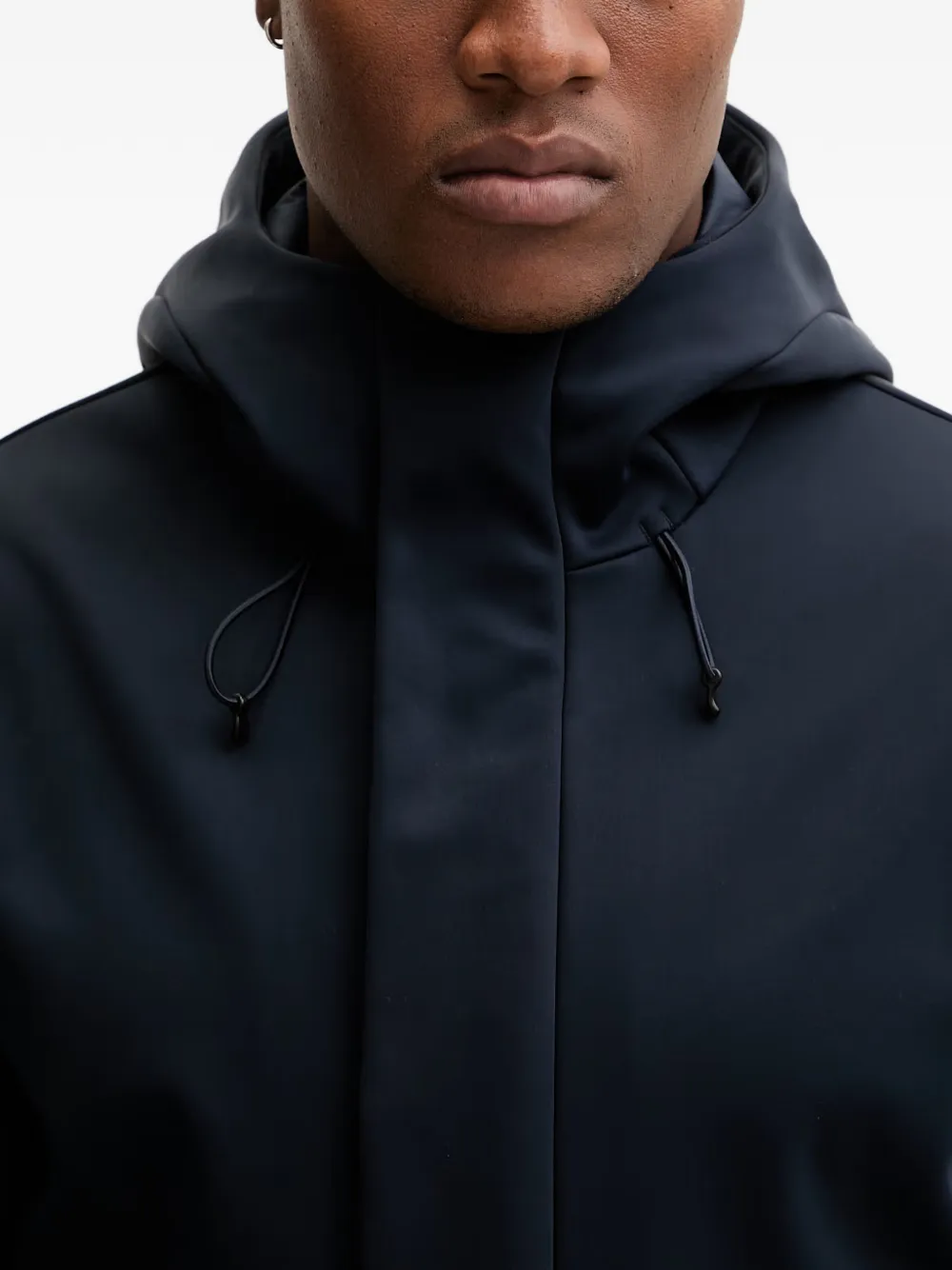Ea7 Emporio Armani Jack met capuchon en logopatch Blauw