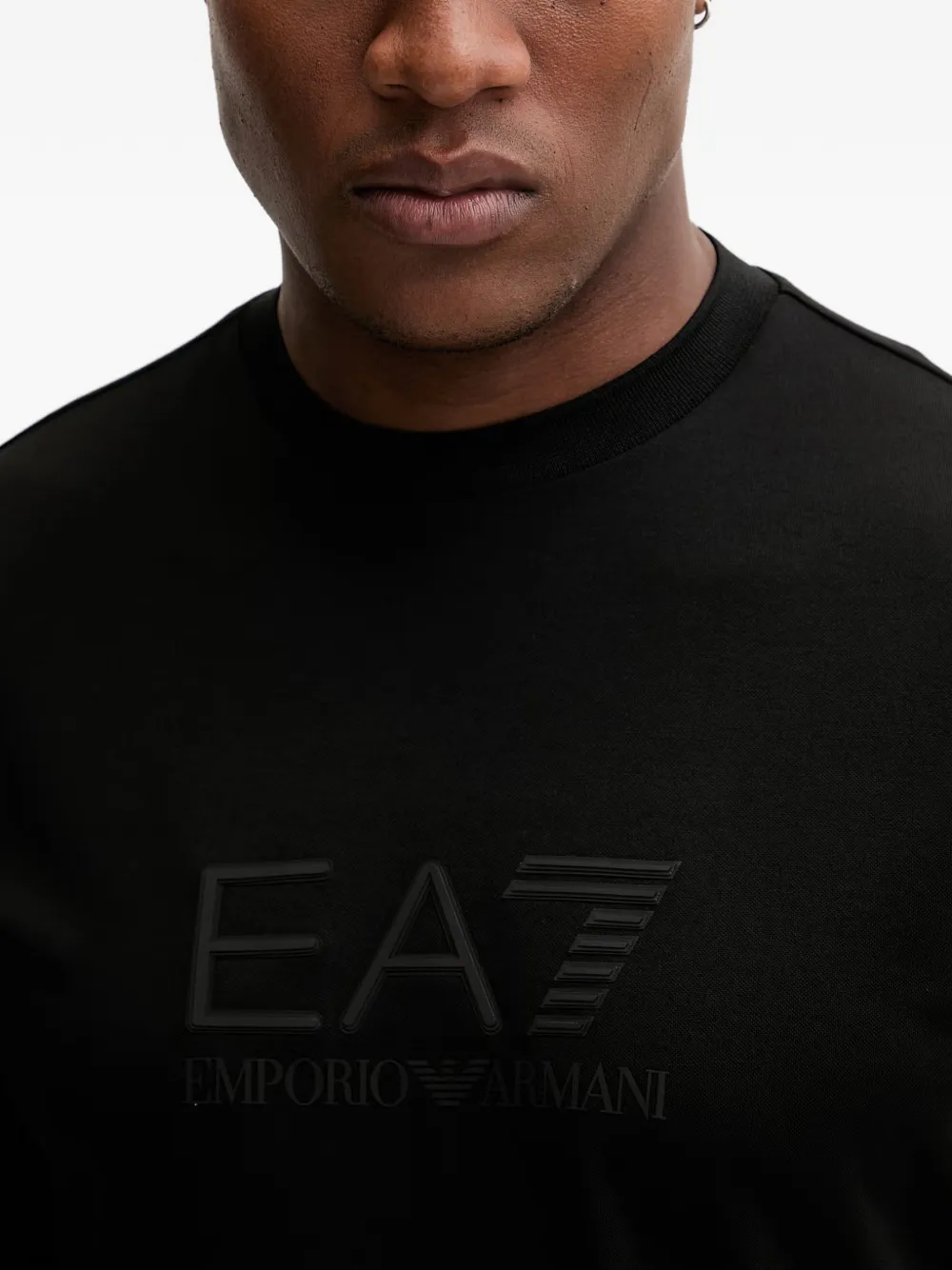 Ea7 Emporio Armani T-shirt met logoprint met ronde hals Zwart