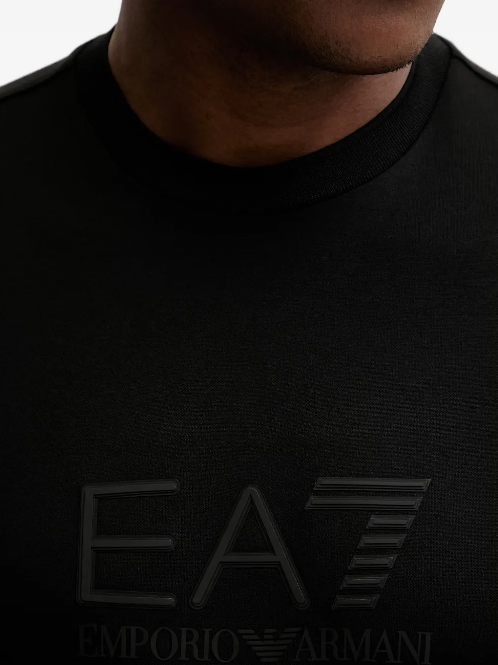 Ea7 Emporio Armani T-shirt met logoprint met ronde hals Zwart