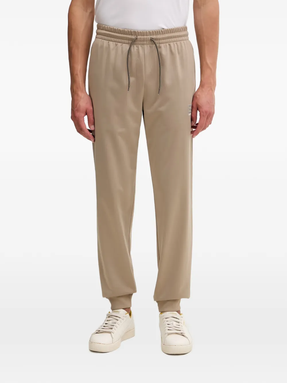 Ea7 Emporio Armani Trui met logo-print en rits Beige
