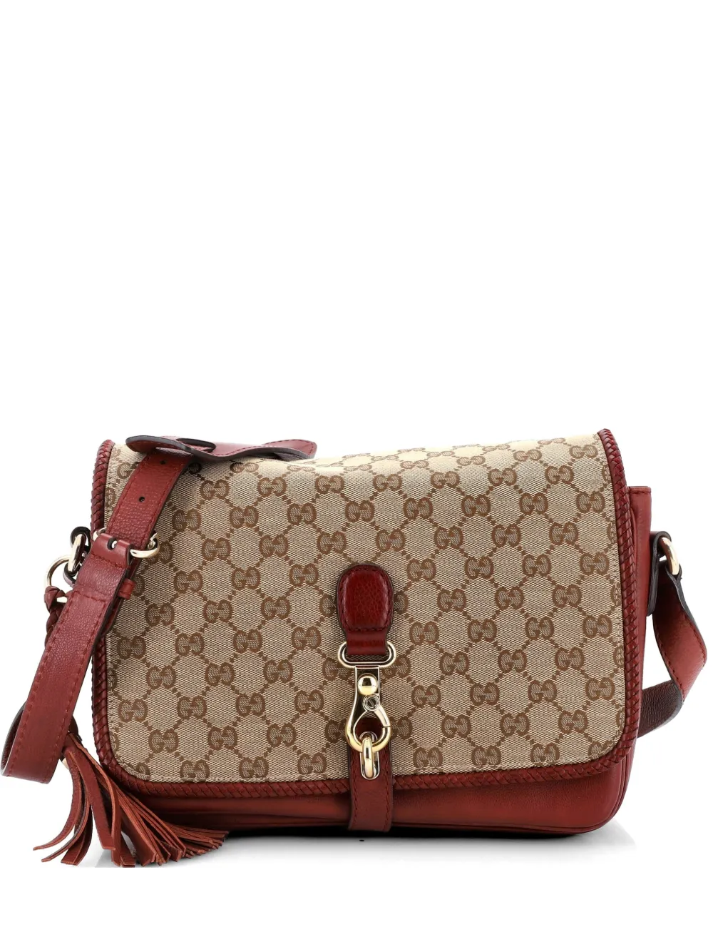 Gucci Pre-Owned Borsa a tracolla Marrakech media in tela GG e pelle - Rosso