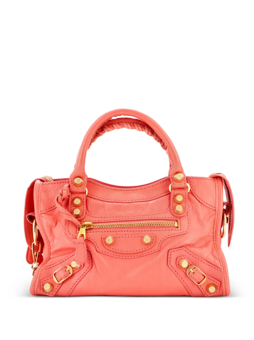 Balenciaga Pre-Owned Borsa a tracolla City Giant mini in pelle con borchie - Rosa