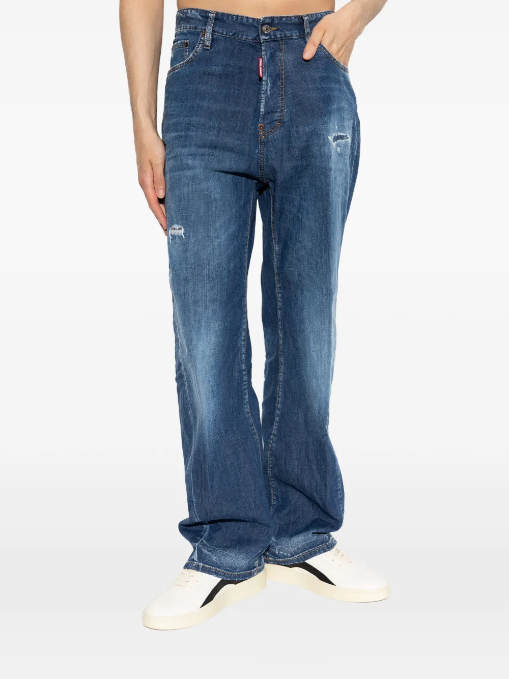  Dsquared2 Vaqueros Loose Twst Con Efecto Envejecido - Azul 