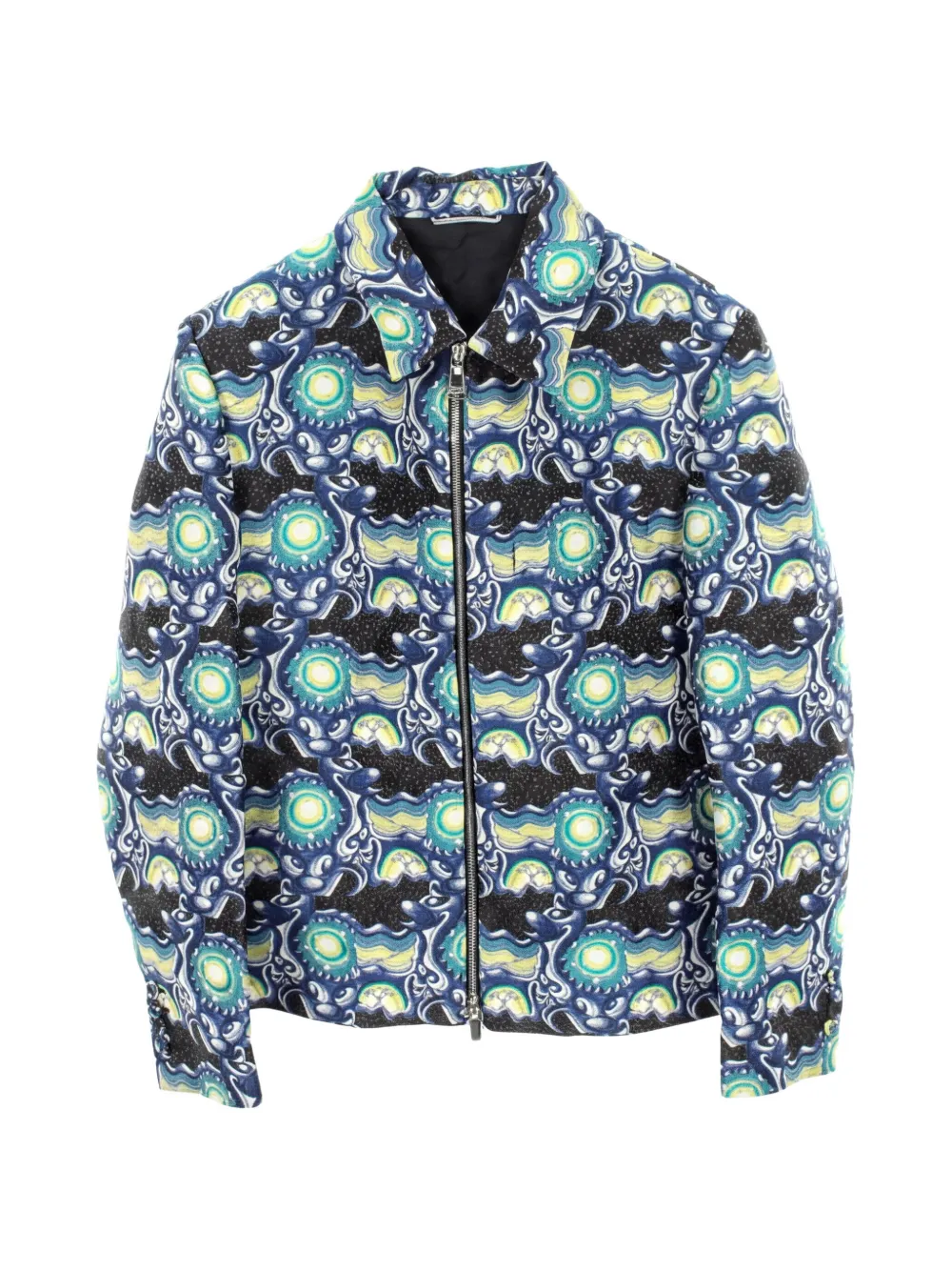 Pre-owned Dior 2010s X Kenny Scharf Zip-up Bomber Jacket In Blue