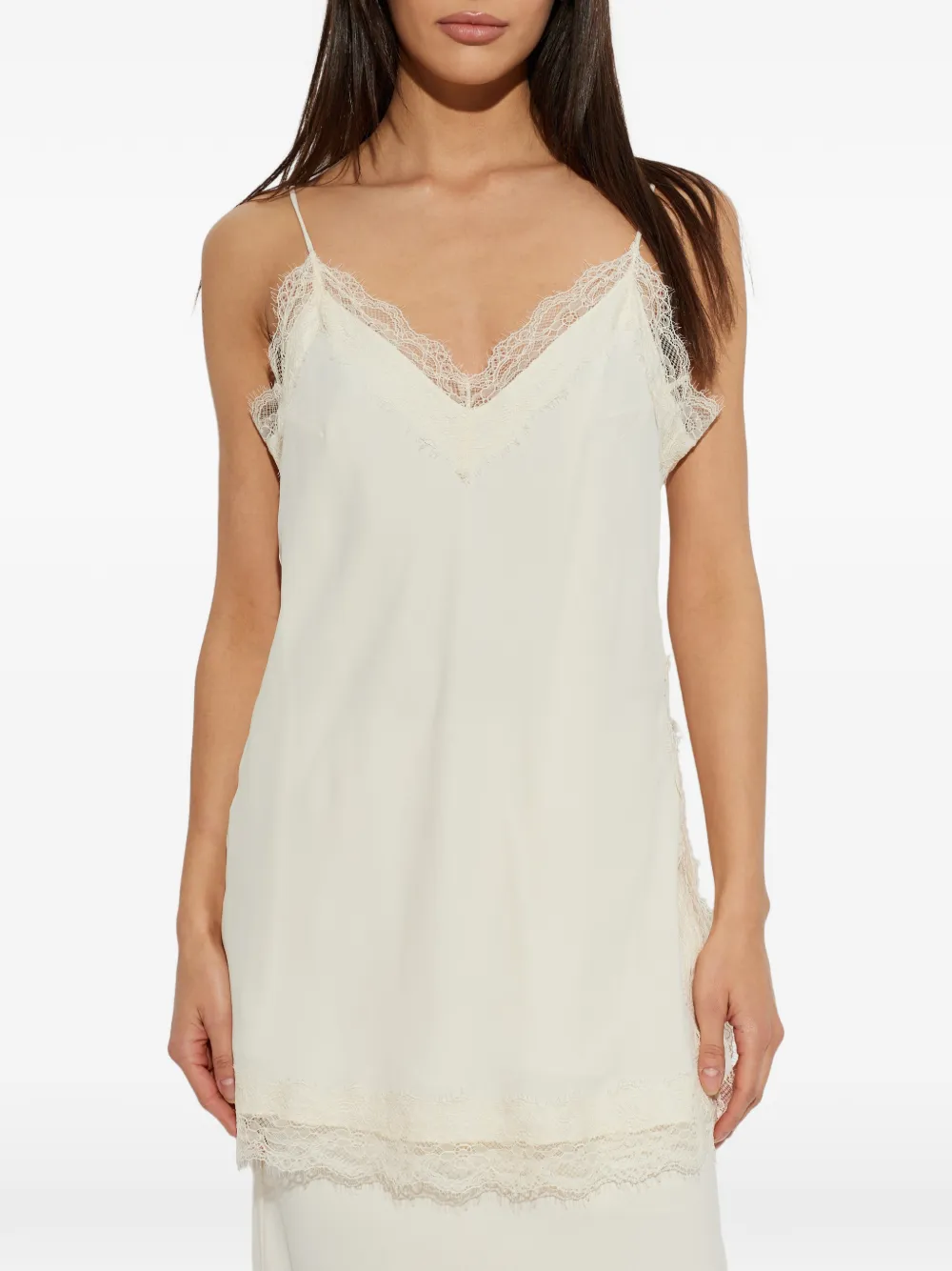 Róhe lace-trim camisole top - Toni neutri