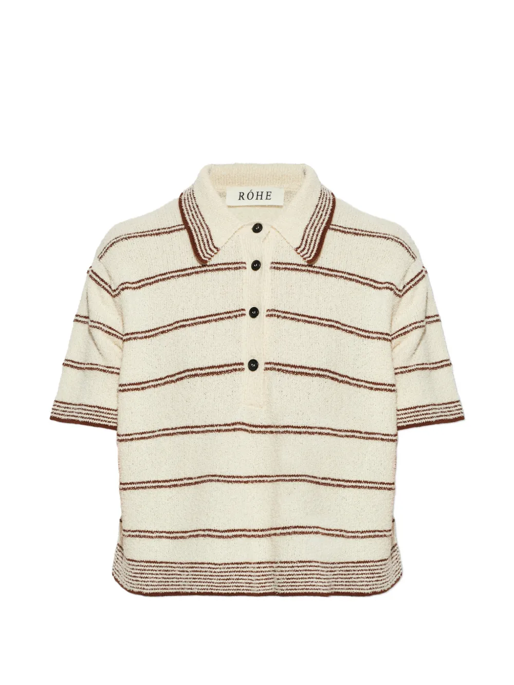 Róhe striped polo top - Nude