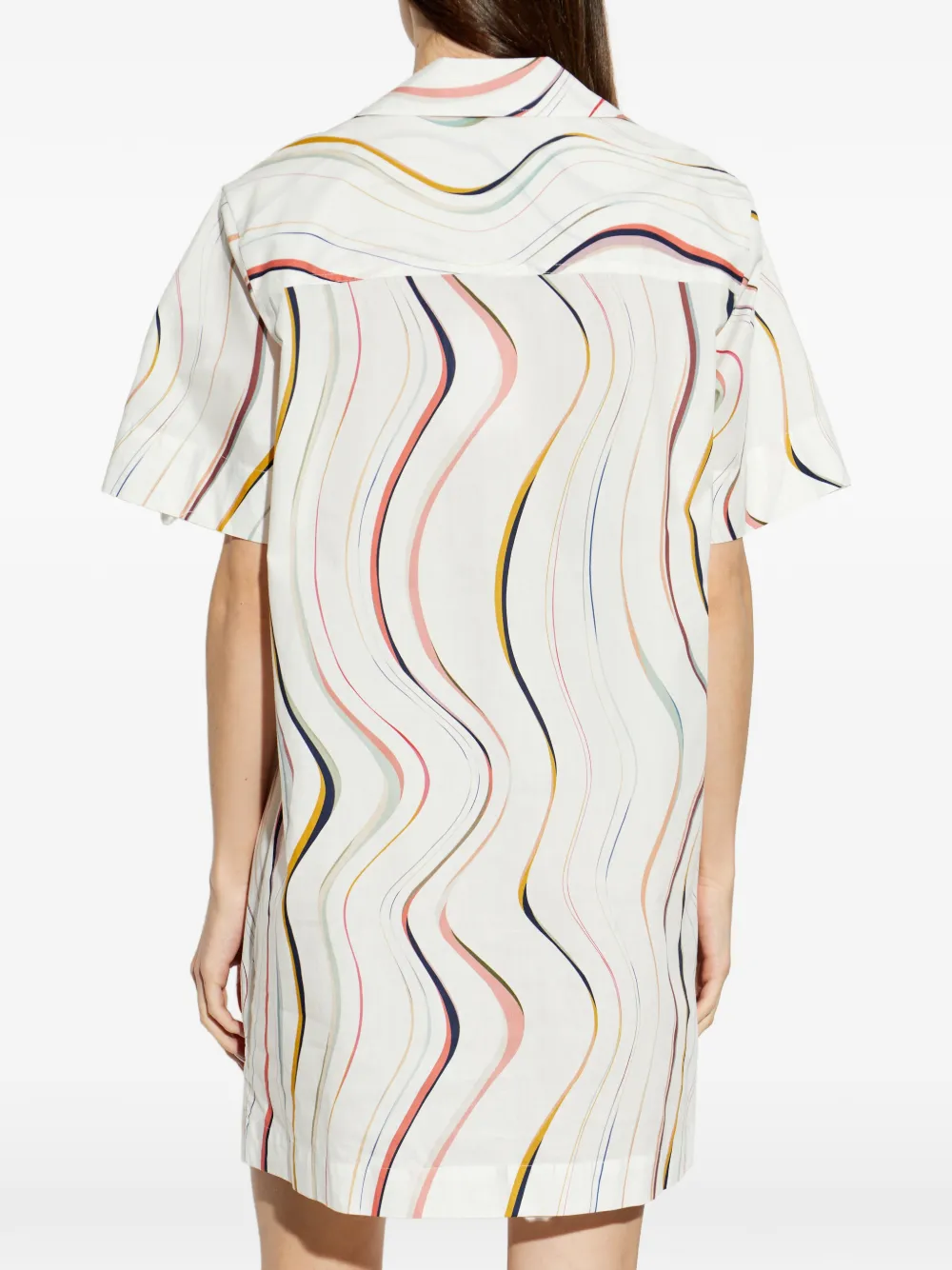PS Paul Smith Mini-blousejurk met golvende streep Wit