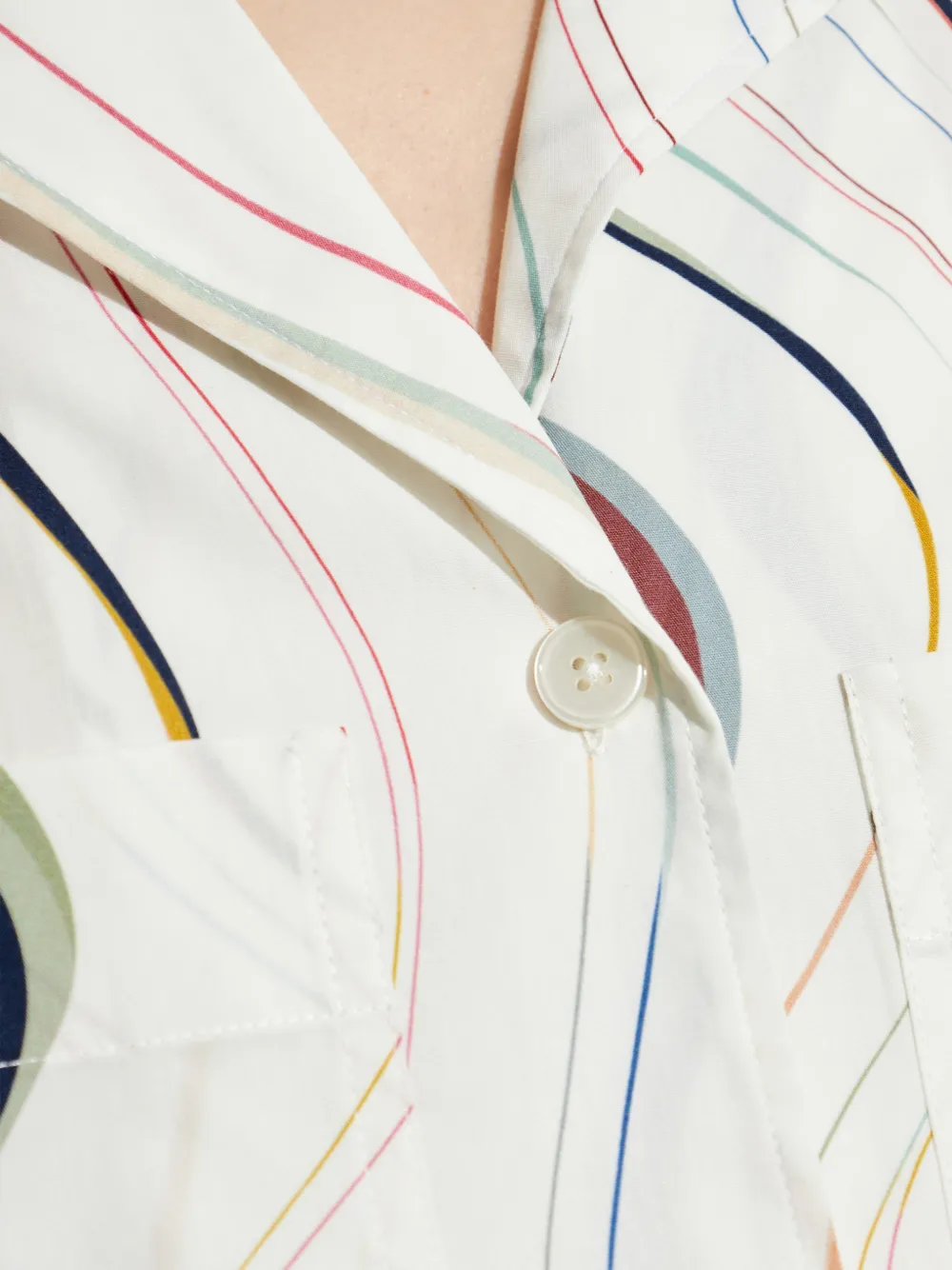 PS Paul Smith Mini-blousejurk met golvende streep Wit
