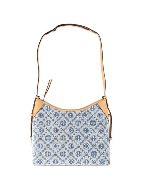 Tory Burch Jeans-Kuriertasche mit T-Monogrammmuster
