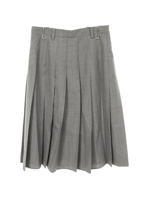 Prada Pre-Owned 2000s pleated wool midi skirt