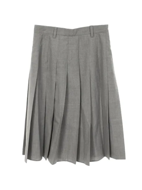Prada Pre-Owned 2000s pleated wool midi skirt