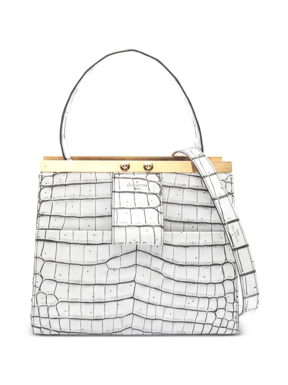 Louis Vuitton Pre-Owned 2018 crocodile-effect shoulder bag - White