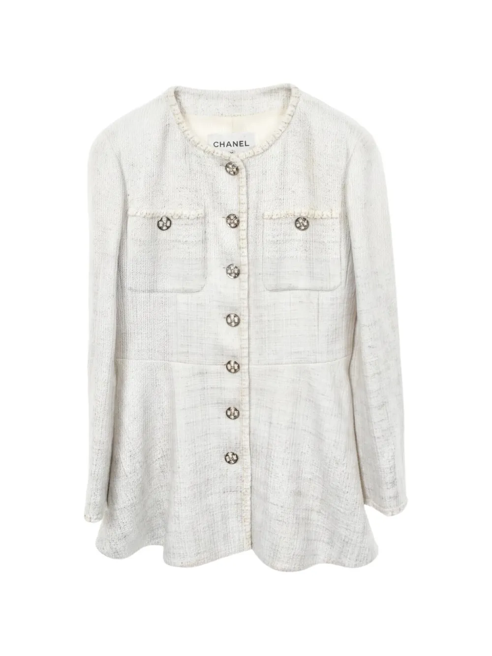 CHANEL Pre-Owned 1986-1988 Coco Mark tweed jacket - Bianco