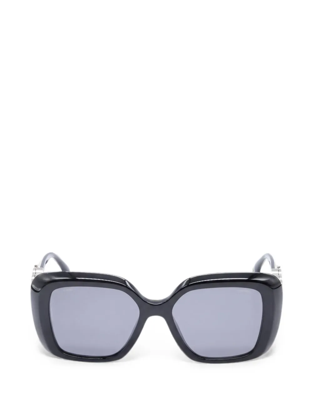 CHANEL Pre-Owned 1986-1988 heart-motif square-frame sunglasses - Black