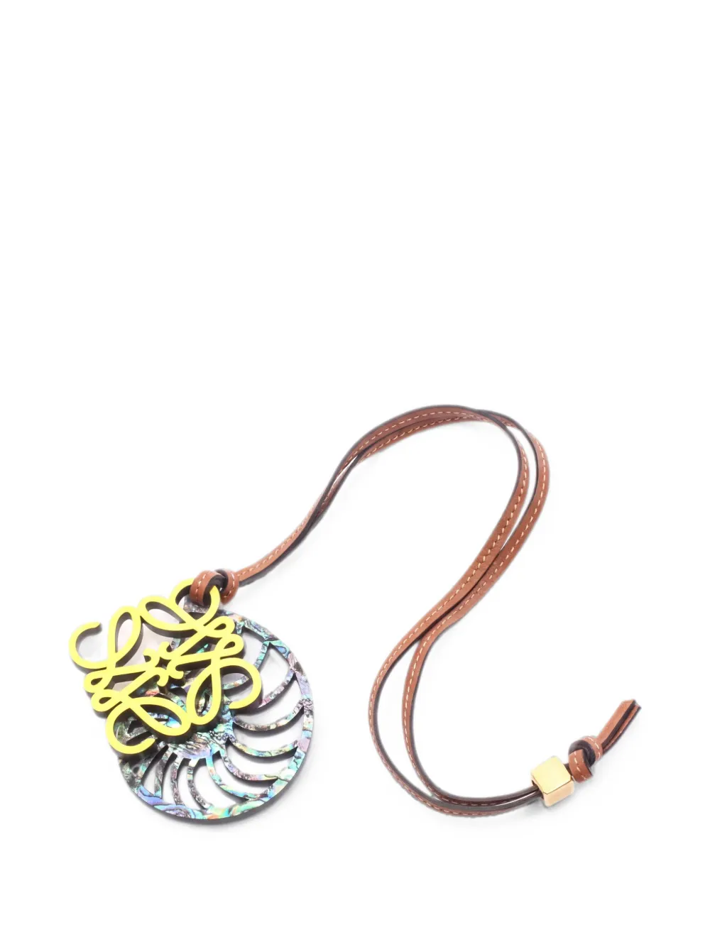 Loewe Pre-Owned Anagram-detail bag charm - Braun