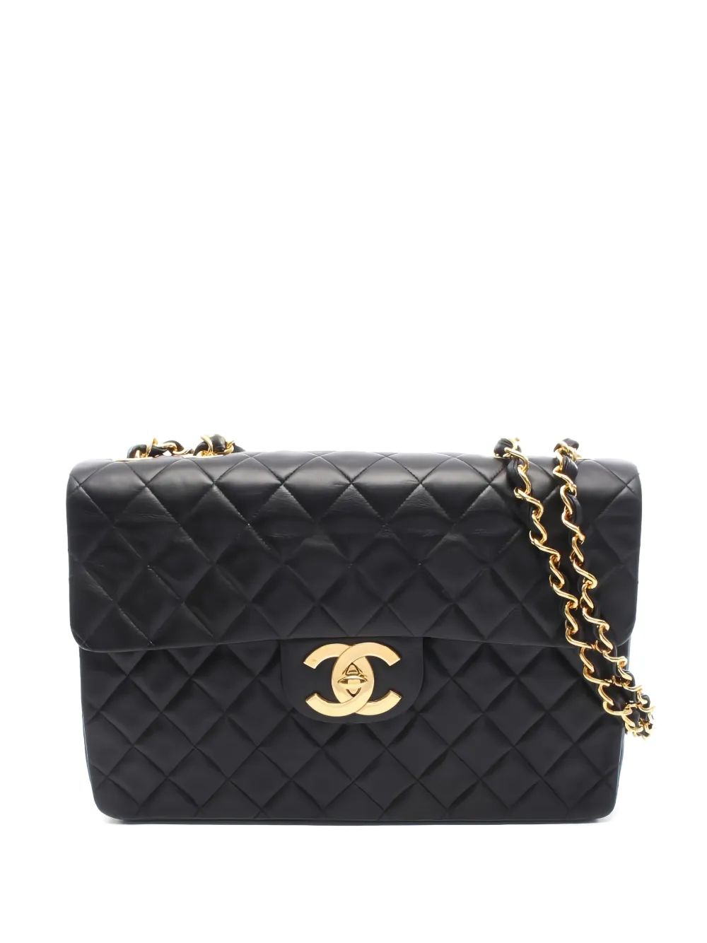 CHANEL Pre-Owned 1994-1996 large 34 Deca matelassé shoulder bag - Nero