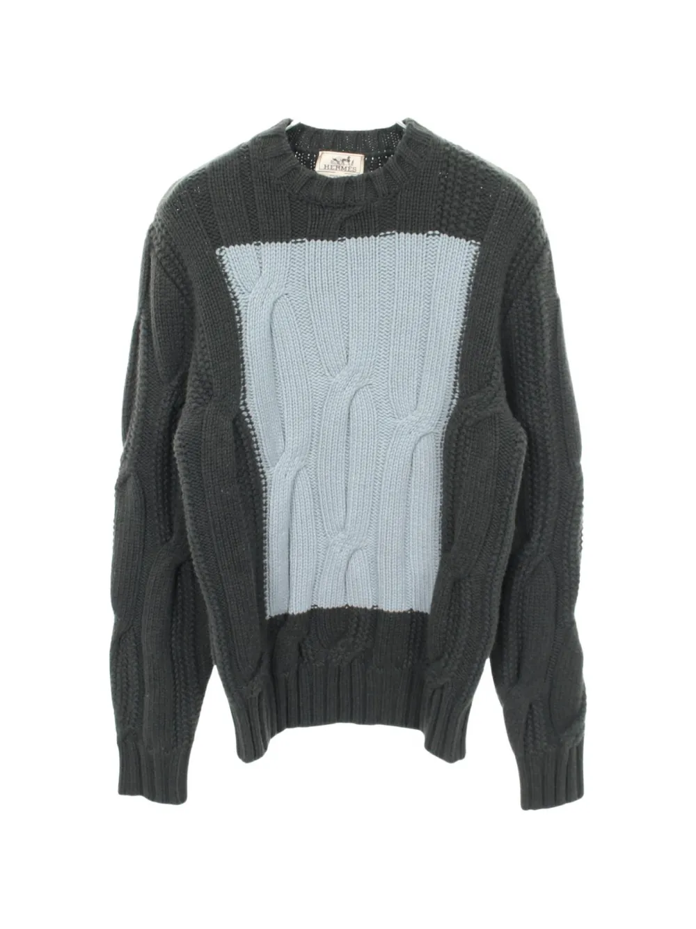 Hermès Pre-Owned Pullover mit Zopfmuster - Grau
