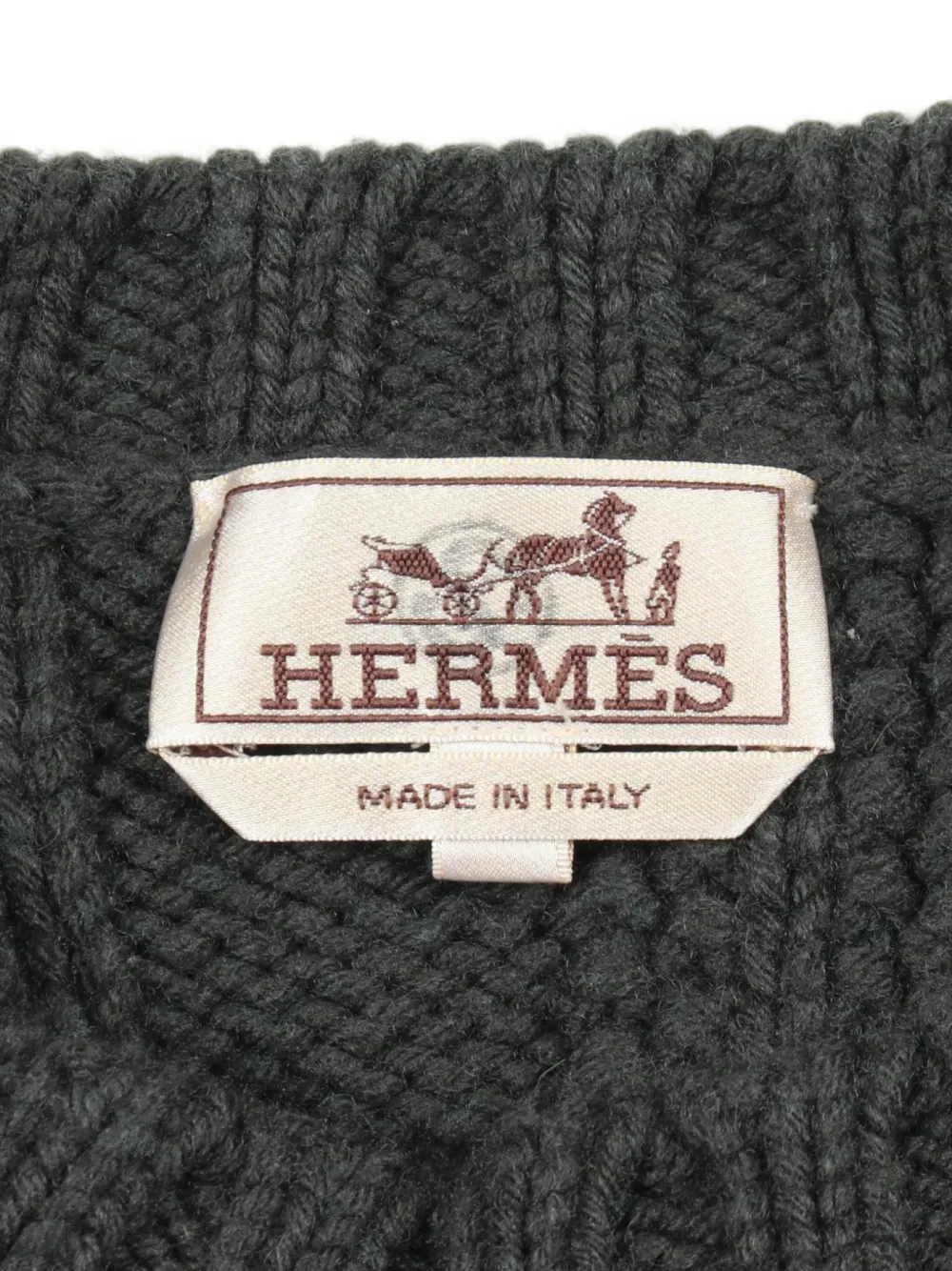 Pre-owned Hermes Cable-knit Sweater In Grey