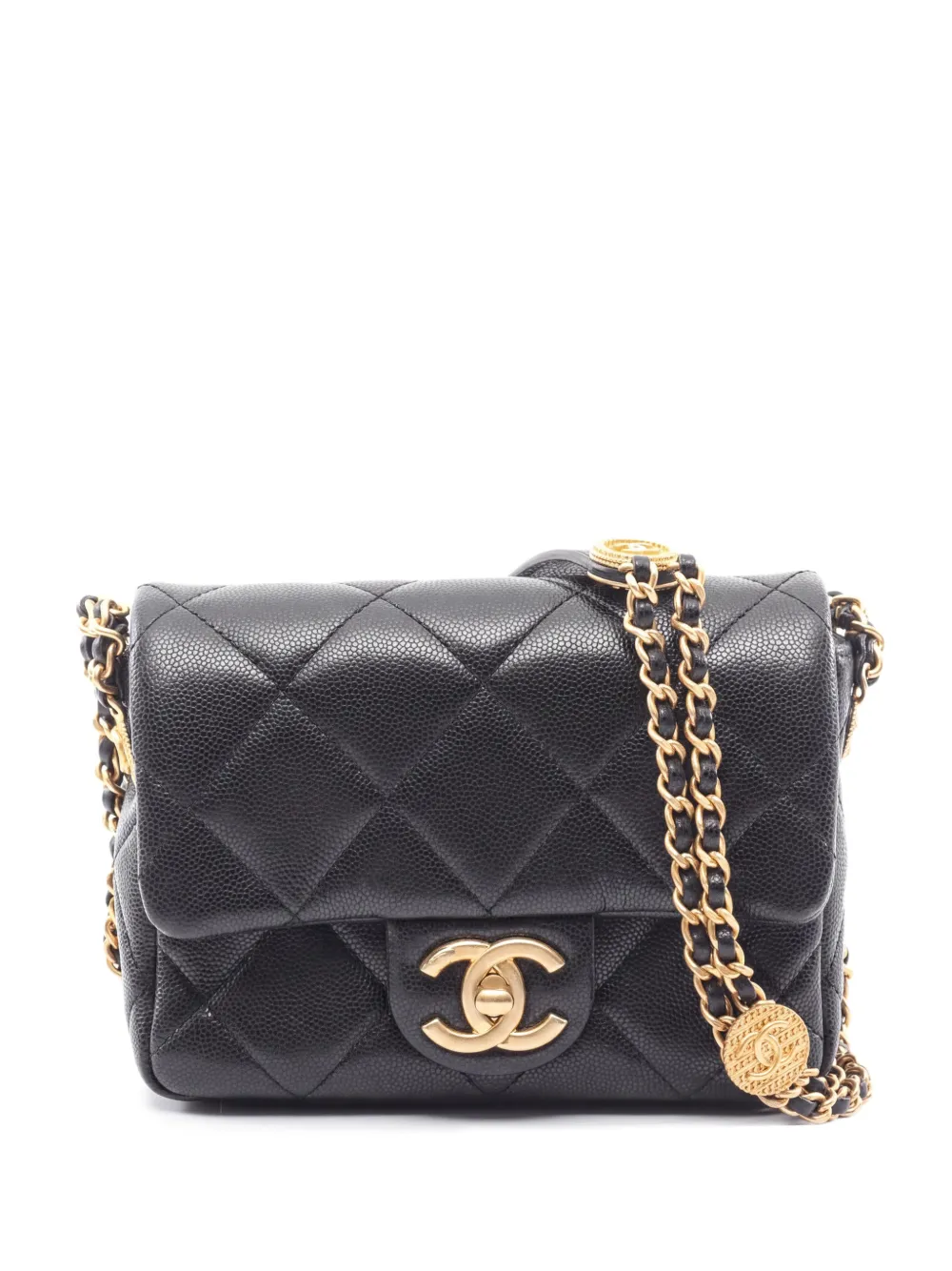 CHANEL Pre-Owned 2021s Matelassé Caviar leather shoulder bag - Black