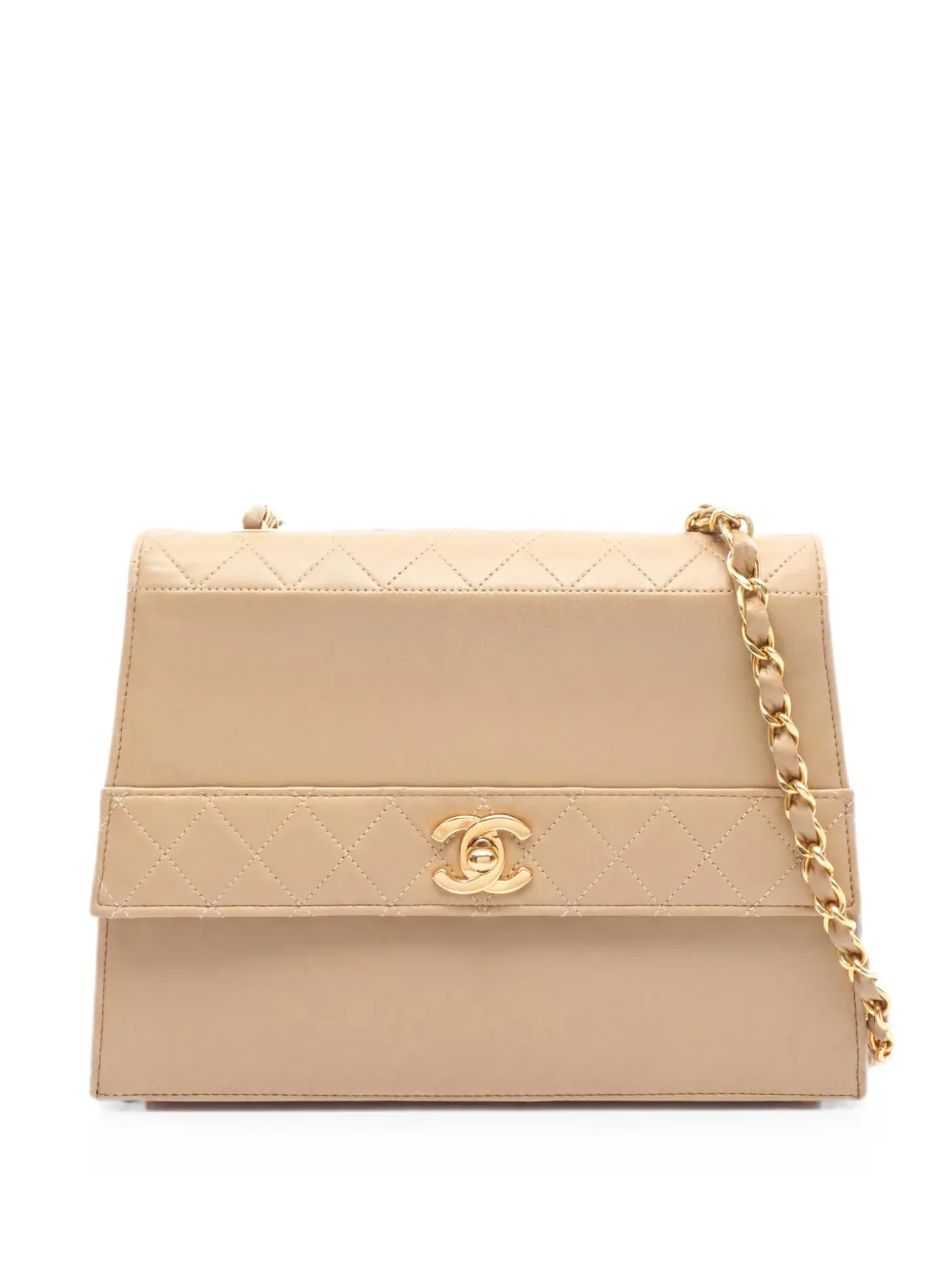 CHANEL Pre-Owned 1989-1991 Matelasse CC turn-lock shoulder bag - Toni neutri