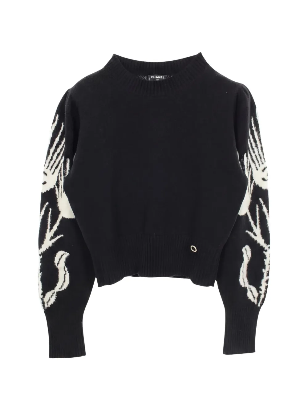 CHANEL Pre-Owned 1986-1988 Coco Mark flower sweater - Nero