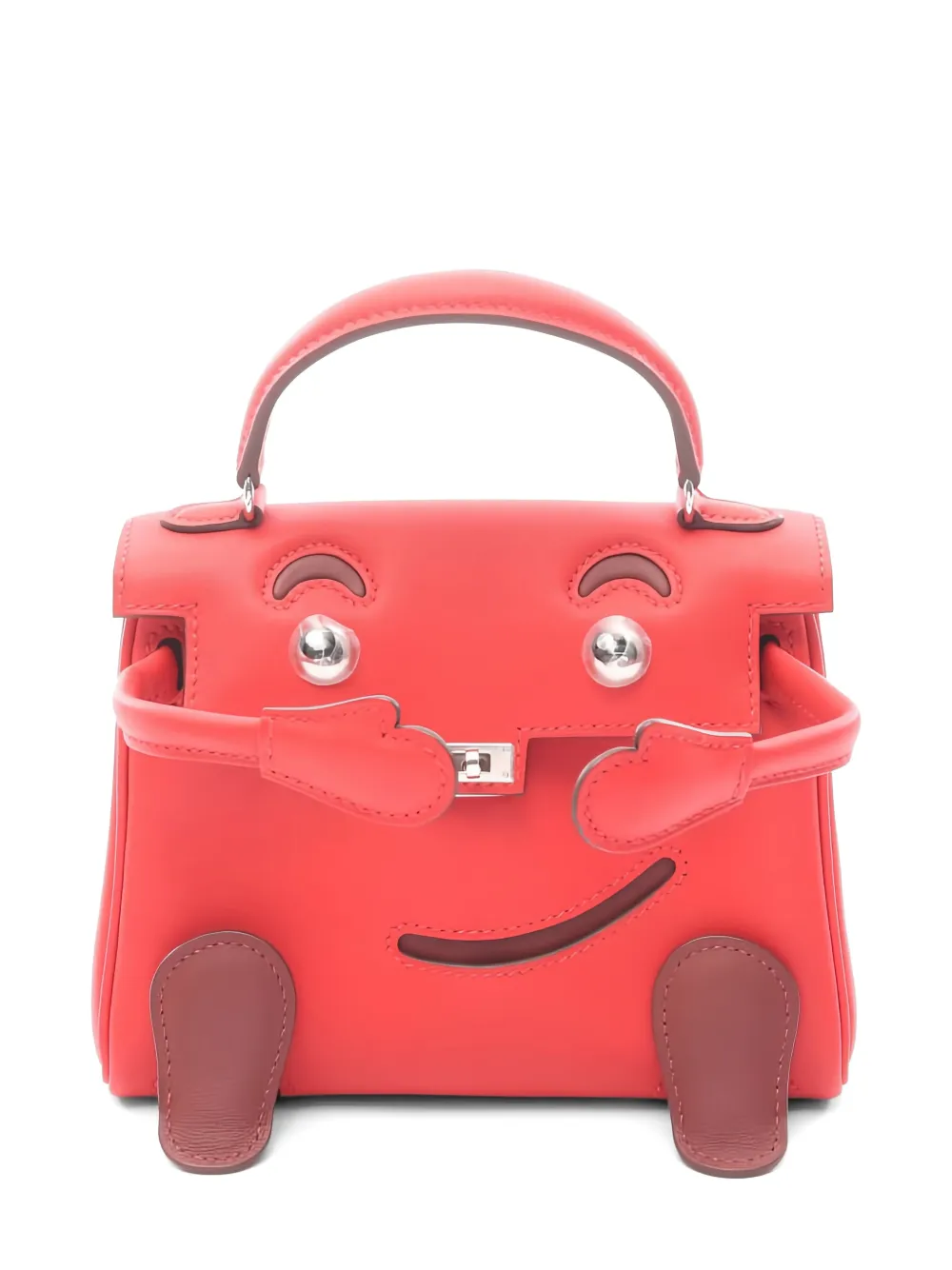 Hermès Pre-Owned 2025 kelly doll Rouge silver hardware tote bag - Rot