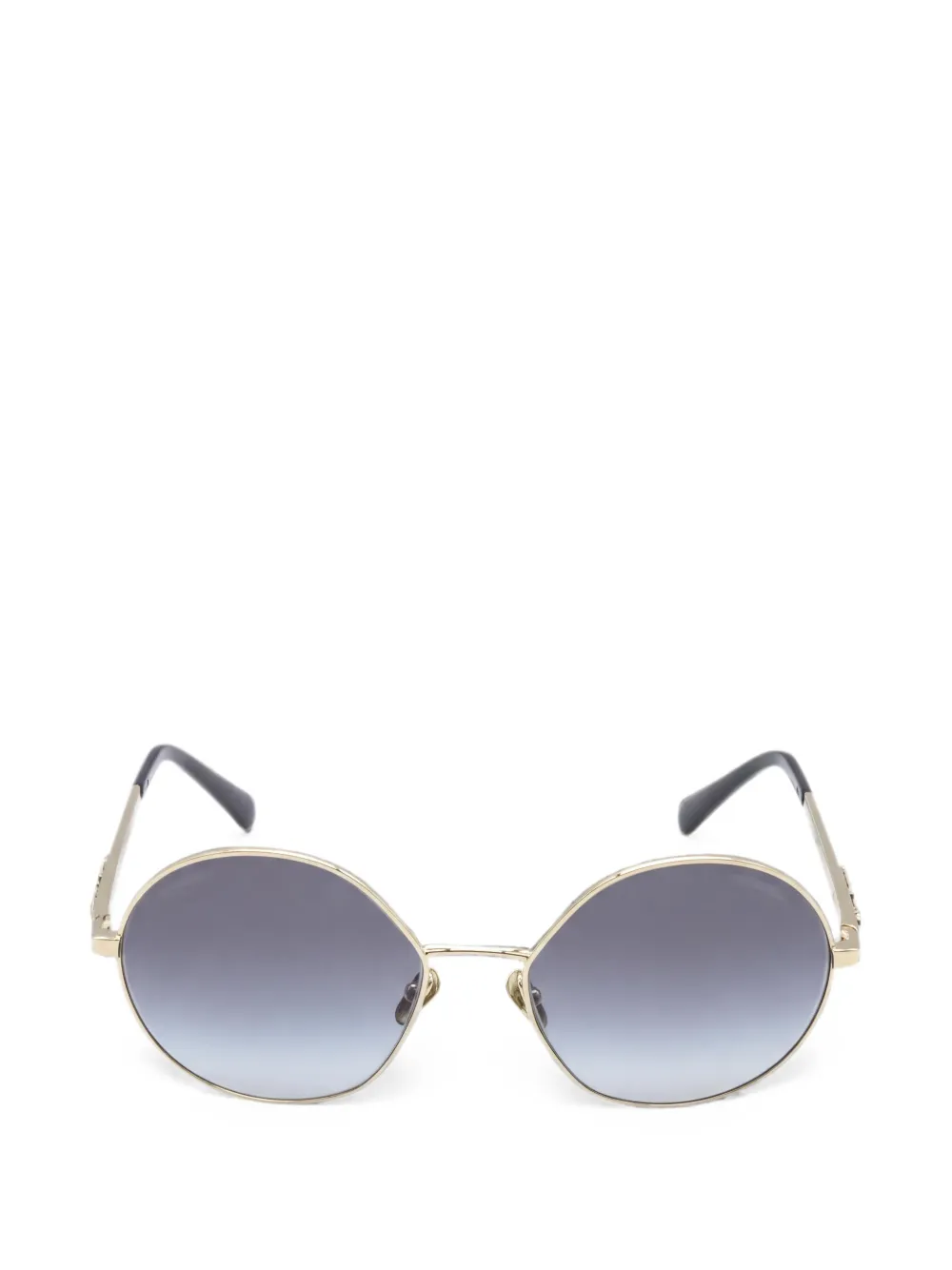 CHANEL Pre-Owned 1986-1988 round-frame sunglasses - Oro