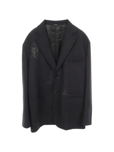 Hermès Pre-Owned blazer con aplique de piel y botones 2010