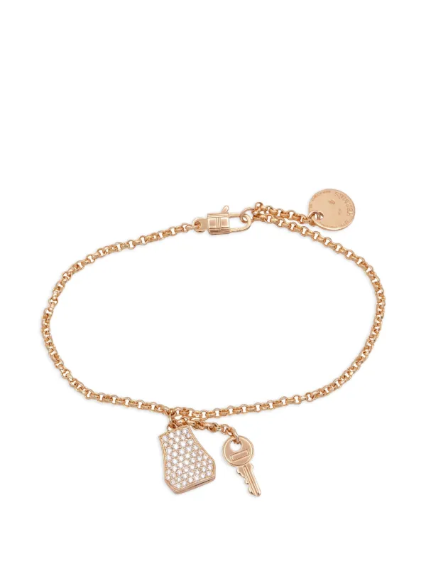 Hermès Pre-owned Kelly Cadenas Diamond Bracelet in Pink