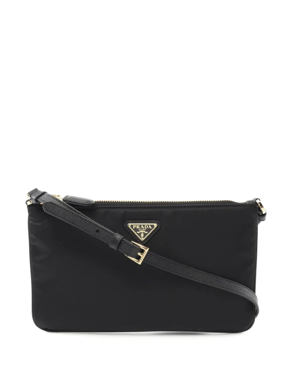 Prada Pre-Owned 2020s logo-plaque crossbody bag - Nero