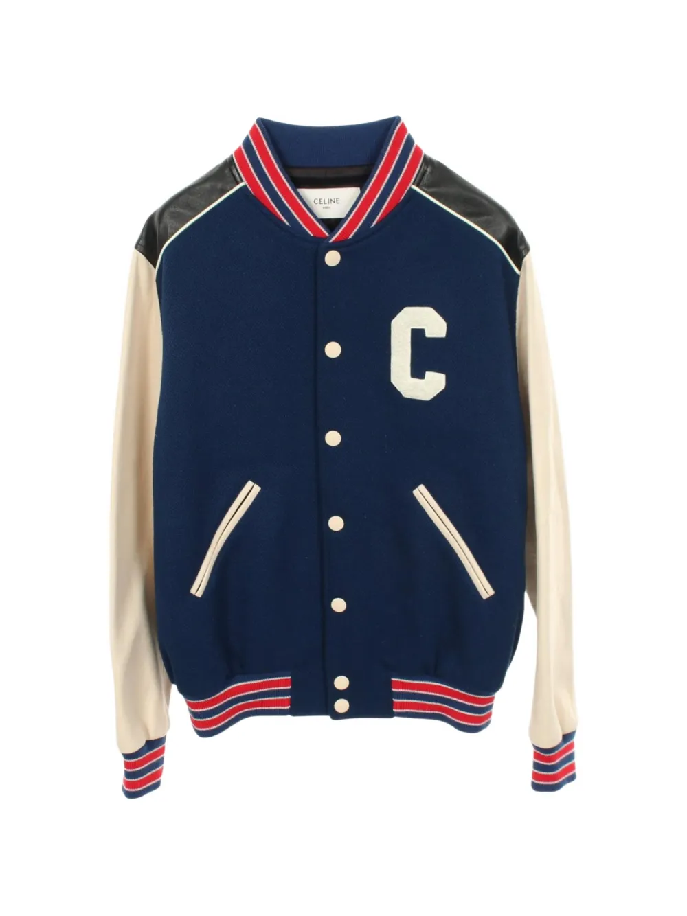 Pre-owned Celine 2010s Teddy Varsity Jacket In Blue