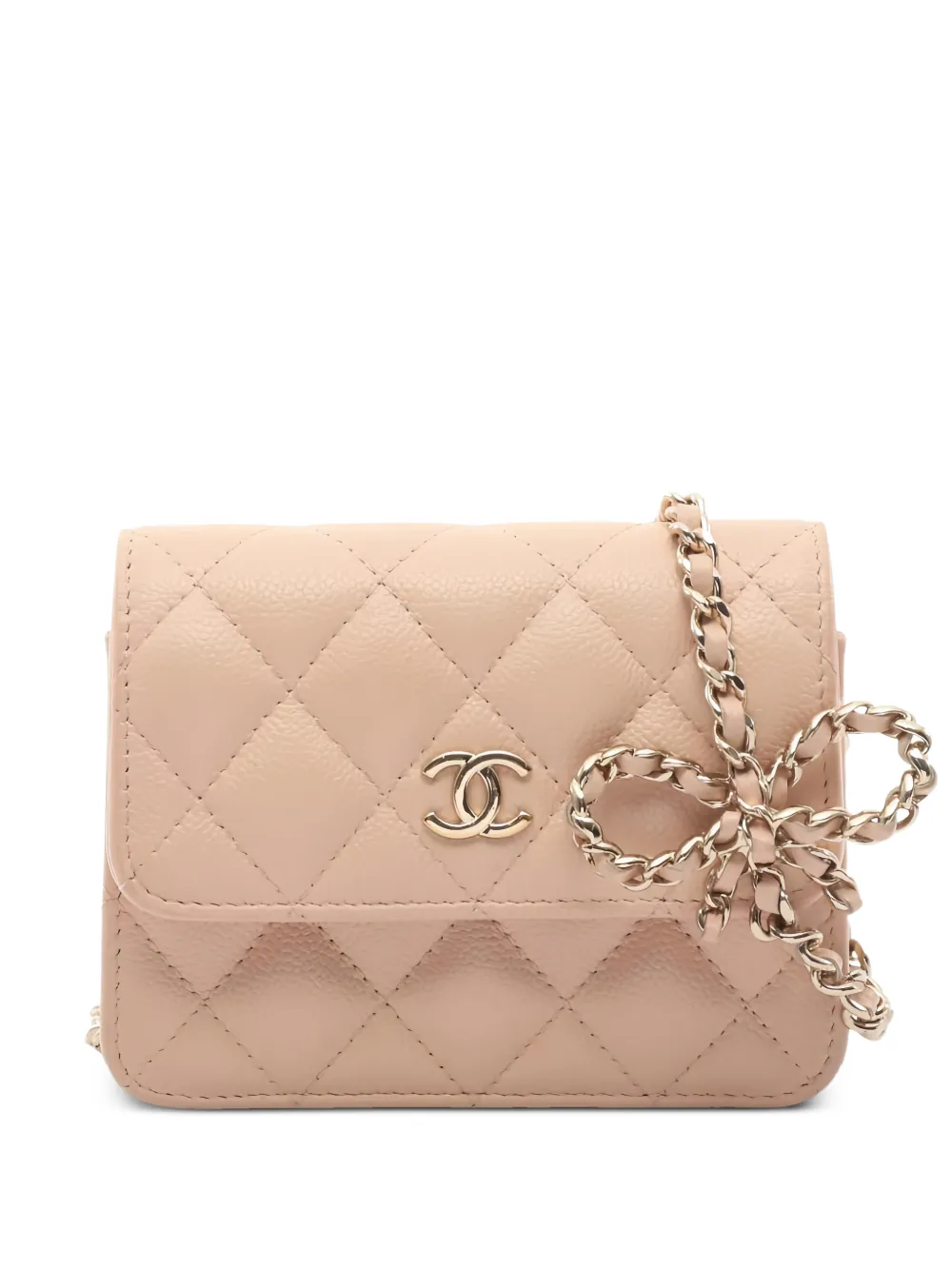 CHANEL Pre-Owned 2021 mini chain matelassé cross body bag - Toni neutri
