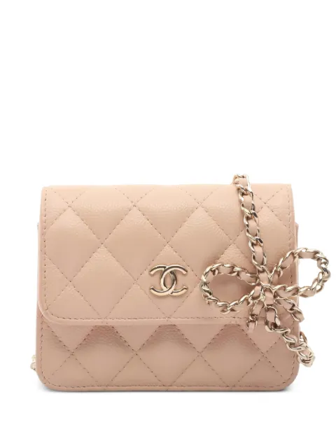 CHANEL Pre-Owned 2021 mini chain matelassé cross body bag