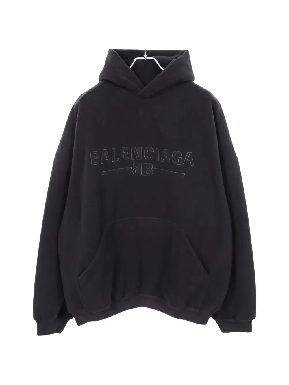 Balenciaga Pre-Owned logo-embroidered fleece hoodie - Nero