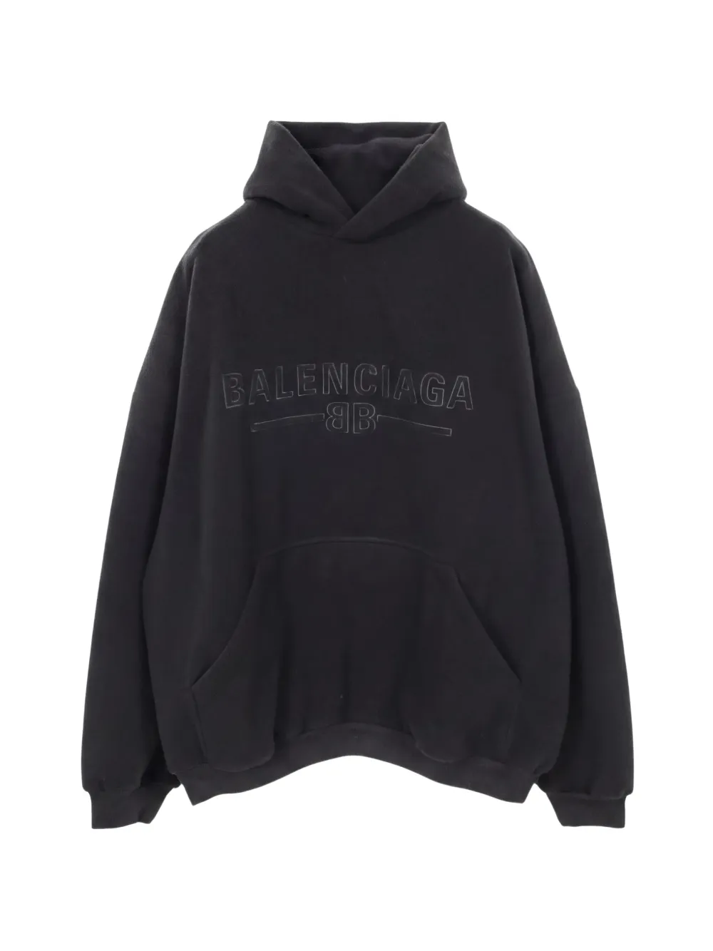 Balenciaga Pre-Owned logo-embroidered fleece hoodie - Schwarz