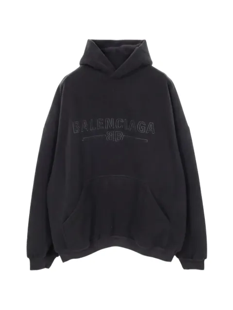 Balenciaga Pre-Owned logo-embroidered fleece hoodie