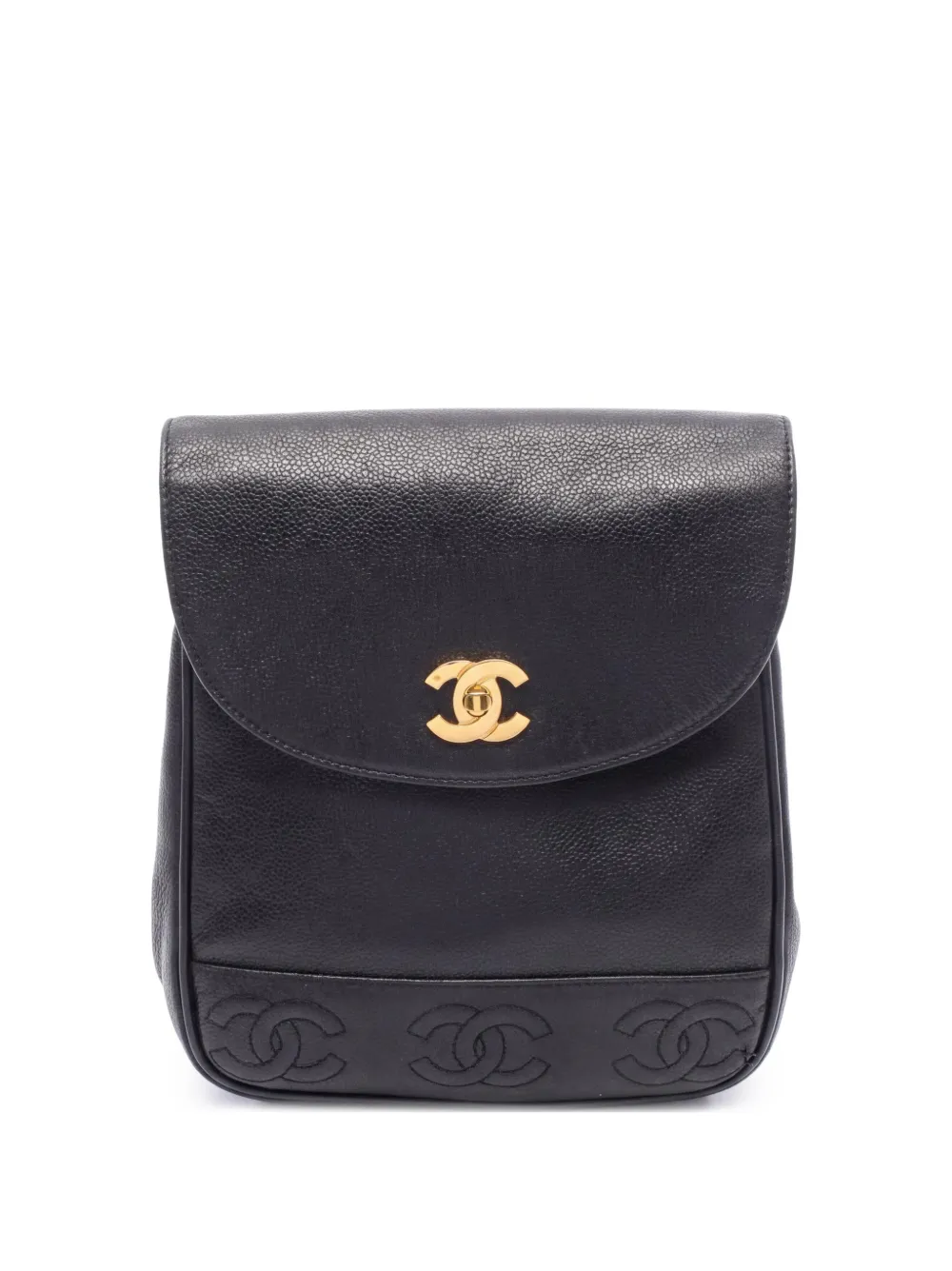 CHANEL Pre-Owned 1994-1996 triple coco mark backpack - Black